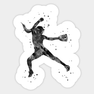 Girl softball player Sticker